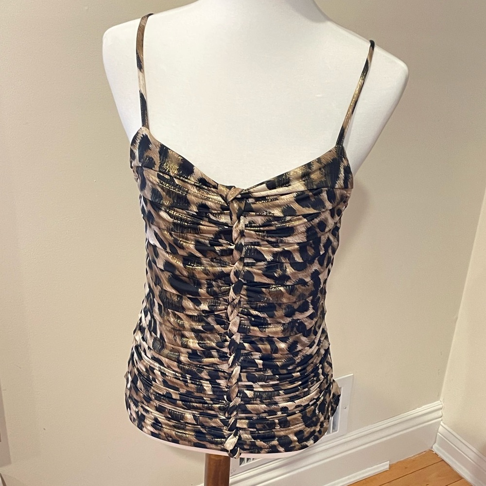 Leopard Front Braided Ruffle Top - Picture 12 of 13